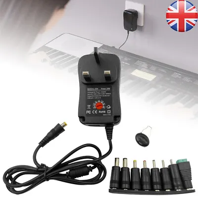 Multi Voltage Universal AC/DC Power Adapter 3V 4.5V 5V 6V 7.5V 9V 12V 30W Tools • £12.99