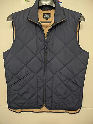J CREW Vest Mens Small Blue Walker Quilted Full Zip Authentic Outerwear 47752 • $30