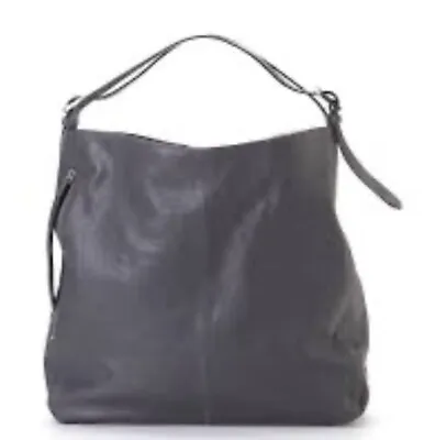 Country Road Indi Hobo Handbag 100% Leather Grey Blue Charcoal Tag $279 Dustbag • $150