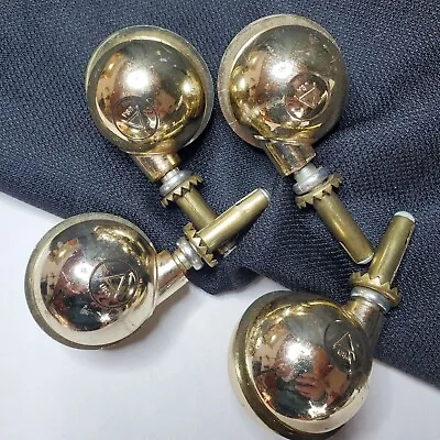 Vintage  A  USA Brass Ball Casters Shepherd Style 2” Gold Tone Roller - Set Of 4 • $24.95