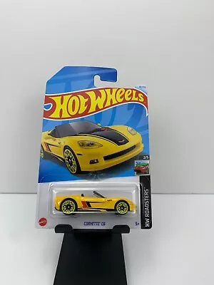 Hot Wheels 2024 Mainline H Case HW Roadsters Corvette C6 Yellow 40/250 • $3.99