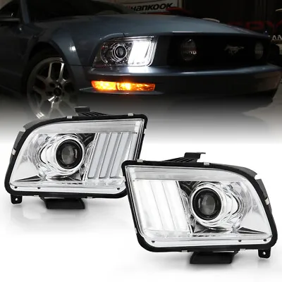 For 05-09 Ford Mustang Halogen Model LED Bars Tube DRL Projector Headlight Lamp • $248.95