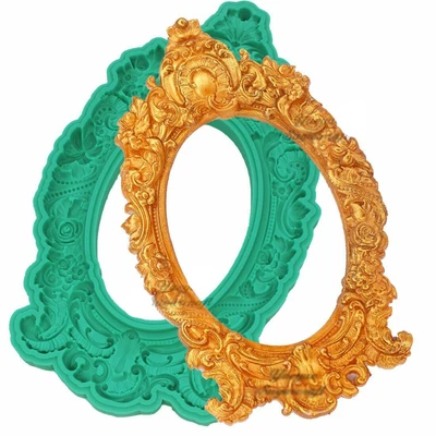 £3.69 • Buy Vintage Frame Flower Silicone Fondant Mould Cake Topper Mold Baking Sugarcraft
