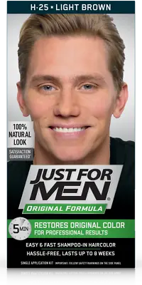 Just For Men Mens Shampoo Hair Colour Color Wash In Dye Light Brown H25 • £14.99