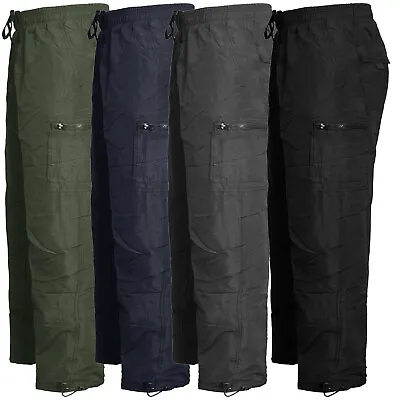 £14.95 • Buy Mens Cargo Combat Fleece Lined Thermal Elasticated Winter Work Bottoms Trousers