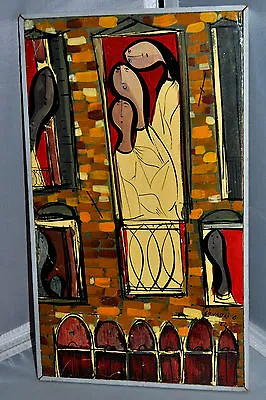 Silvestri Giorgio MODERNIST ABSTRACT OIL PAINTING ON PANEL Signed Dated 62 • $374.99