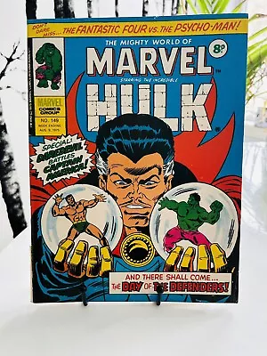 Mighty World Of Marvel Hulk #149 UK Comic 2nd Team App Defenders VG 1975 • $19.99