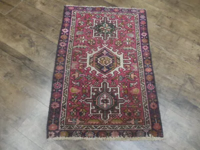 Tribal Geometric Vintage Turkish Rug Farmhouse Handmade Oriental Rug 1.9x2.9 Ft • $3.25