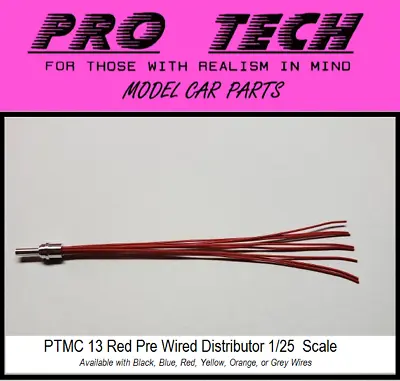 PTMC 13 Red Pre 8 Wired Aluminum Distributor 1:25 Scale LBR Model Parts PRO TECH • $9.99