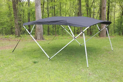 New Vortex Square Tube Frame 4 Bow Pontoon/deck Boat Bimini Top 8' Black 91-96  • $330