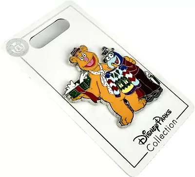 Disney Parks Silver Green Glitter The Muppets Fozzie Bear And Gonzo Holiday Pin • $16.46