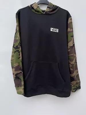 VANS Boys JD Black & Green Camo Hoodie Size XL Boys Bnwt • £45