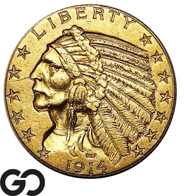 1914 Half Eagle $5 Gold Indian ** Free Shipping! • $222.50