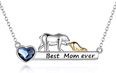 Best Mom Ever Necklace Mama Bear Mothers Day Jewelry Gifts From Son • $94.46