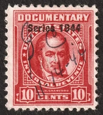 PAPER-GEM: Scott#R392 US Documentary Revenue Stamp Usa 1944 Overprint • $3.49