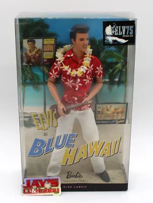 Elvis In Blue Hawaii Doll Barbie Collector Pink Label 2009 Mattel Sealed • $102.56