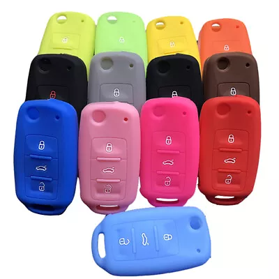$4.96 • Buy Fit VW Golf GTI Jetta 3 Button Remote Smart Key Fob Silicone Skin Case Cover 