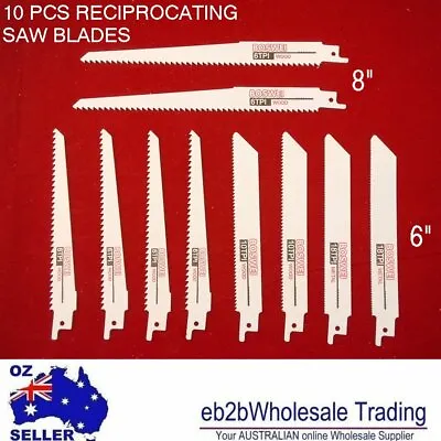 $14.01 • Buy 10 Pcs Reciprocating Saw Blade Set Wood Soft Metal Pipe Sheet Blade 6 10 18 Tpi 