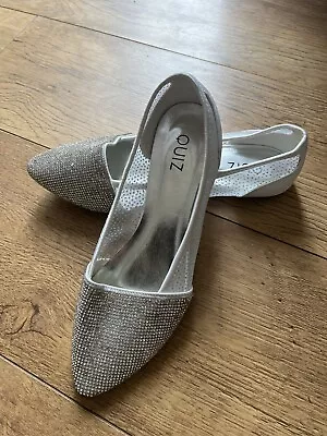 Quiz Shoes Sparkling Silver And White Size 38 • £6