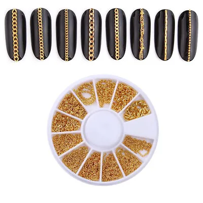 Gold Metal 3D Nail Art Charm Nail Wheel Decoration Tips DIY Accessories • $3.19