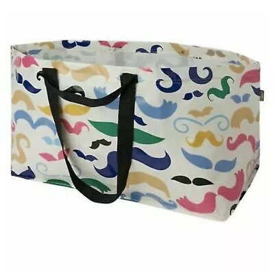 Ikea FRAKTA Mustache Print Tote Storage Bag NEW • $9.40