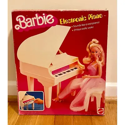 Vintage Barbie Electronic Piano White Baby Grand 5085 W/ Box Doll Furniture • $99.99