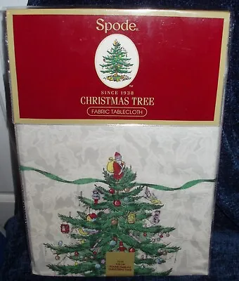 70  Round Spode Christmas Tree Fabric Tablecloth Seats 4-6 • $43.95
