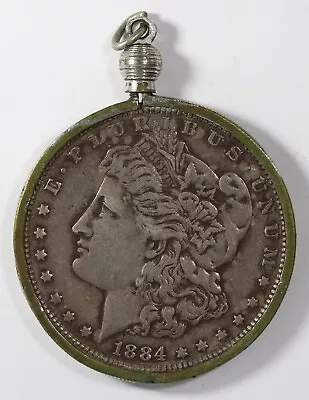 1884 P Morgan Silver Dollar W/Bezel $1 • $44.95