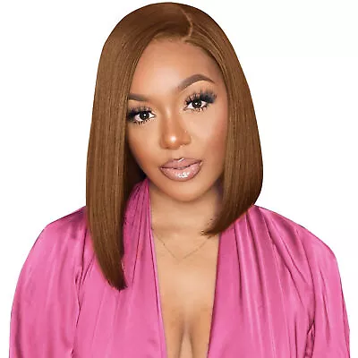 Colored Bob Wig Human Hair 13x4 HD Lace Front Bob Wig Pre Plucked With Baby Hair • $54.68