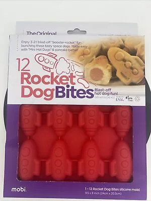 Rocket Dog Bites  Mini Corn Hot Dogs   Red Silicone Baking Mold BPA Free • $10