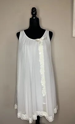 Vintage Shadowline Chiffon Lace Babydoll Hollywood PEIGNOIR Nightgown P -S M L • $49.97