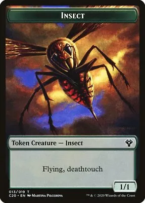 Insect (1/1 Flying Deathtouch) MTG Commander 2020 Token NM X4 - Magic Card • $3.48