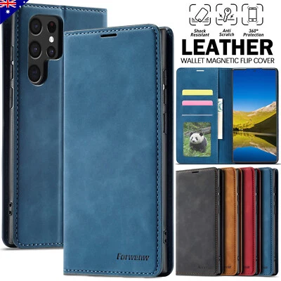 $14.99 • Buy For Samsung S23 S22 S21 Ultra Plus A14 A34 A54 A53 A13 Case Leather Wallet Cover