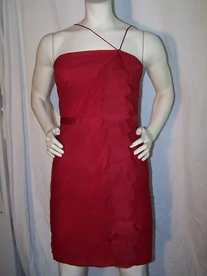 Aidan Mattox Red Spaghetti Strap / Strapless Pleated Chiffon Dress 8 NWOT • $19.99