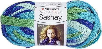 NEW Red Heart Boutique SASHAY METALLIC~Ribbon Yarn~TWIST #1959 ~Blue/Green 3.5oz • $4.25