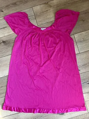 Vintage Vanity Fair Nightgown Nylon Pink Cap Sleeves Sz 1 XL • $24.99