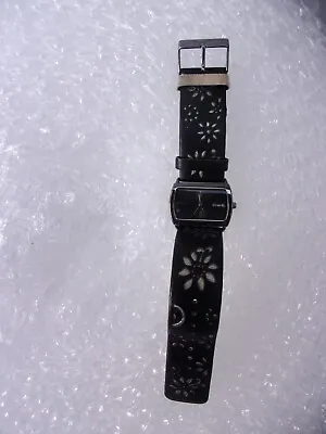 *WORKING SEE VIDEO* BENCH Ladies Black & Silver Floral Watch BC0035BK UNLF • £7.77