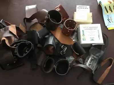 Vintage Craft Tools USA Leather Working Bundle - Watch Band - Rivets - Look! • $99.95