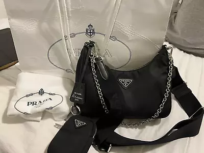 Authentic Prada Re-edition 2005 Nylon Bag In Black • $710