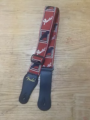 Fender Monogrammed Guitar Strap With Leather Ends Red/Black *Brand New* • $17.99