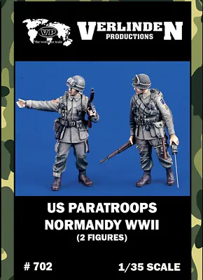 1/35 WWII Normandy US Paratroops(2 Figures) VERLINDEN #702 Resin Model Kits • $13.99