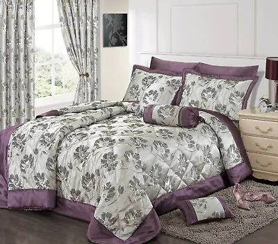 Floral Jacquard Luxury Duvet Quilt Cover Bedding Set Curtains Comfort Bedspread • £49.30
