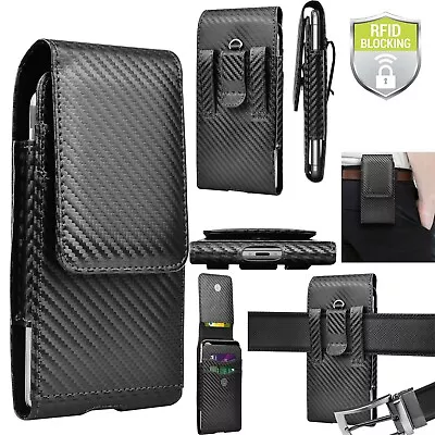 Leather Cell Phone Holster Pouch Case With Belt Clip Loop For Iphone Samsung • $9.89