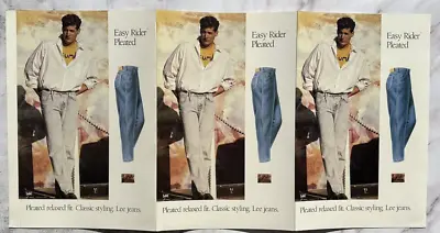 Lee Jeans Easy Rider Relaxed Fit Pleated Store Display Poster 1998 VTG 24 X 37 • $29.74