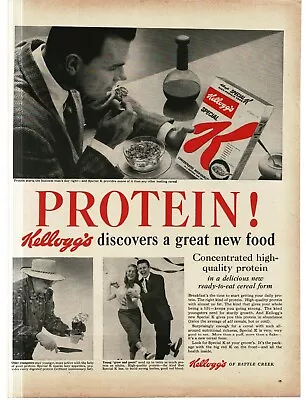 1956 Kellogg's Special K Cereal PROTEIN Vintage Print Ad 4 • $15.30