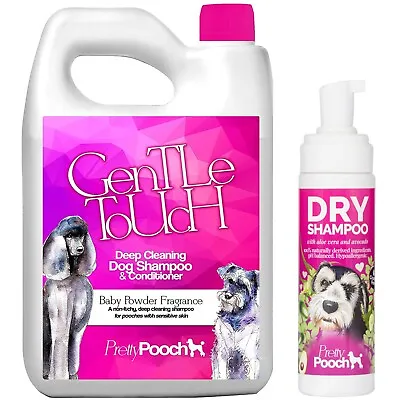 £17.95 • Buy Pretty Pooch Dog Shampoo Itchy Sensitive Skin Baby Powder 2L & Dry Shampoo 250ml