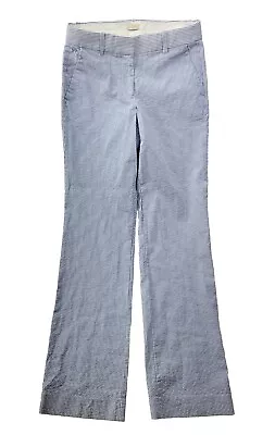 NEW - J. Crew Women's 0 Blue White Stripe Seersucker Chino Pants Pockets Prep • $15.48