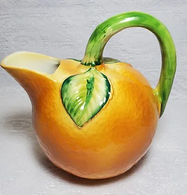 Orange Juice Pitcher - Shaped Like An Orange Hand Painted - 32 Ounces • $17.50