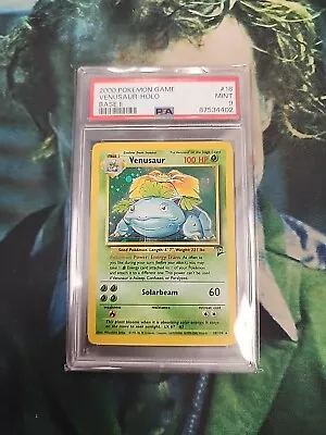 Pokémon TCG Venusaur Base Set 2 18/130 Holo Unlimited Holo Rare PSA 9 Mint 2000 • $130