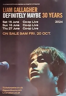 Liam Gallagher Definitely Maybe 30 Years Concert Poster 2024 Oasis Madchester • £6.99